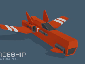 scifi space ship low-poly pack 3D Model