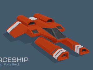 scifi space ship low-poly pack 3D Model