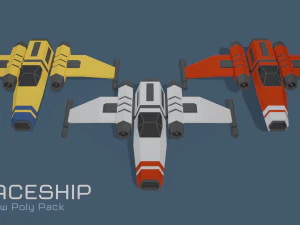scifi space ship low-poly pack 3D Model