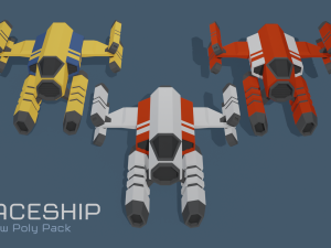 scifi space ship low-poly pack 3D Модель