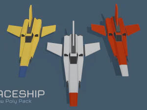 scifi space ship low-poly pack 3D Model
