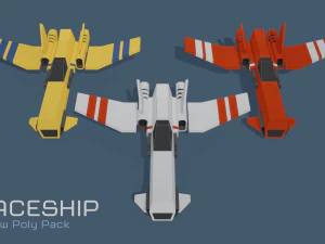 scifi space ship low-poly pack 3D Model