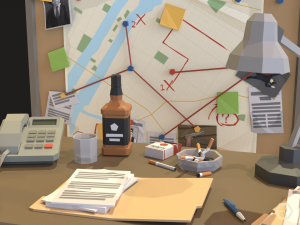 Detective Office LowPoly Pack Modelo 3D