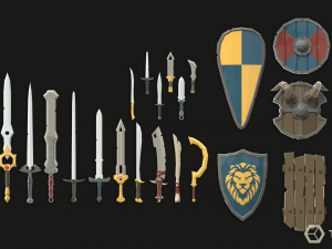 Fantasy Weapons LowPoly Pack Model 3D