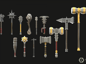 Fantasy Weapons LowPoly Pack Model 3D