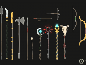 Fantasy Weapons LowPoly Pack Model 3D