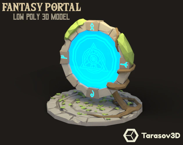 Fantasy Portal LowPoly 3D Model .c4d .max .obj .3ds .fbx .stl .blend