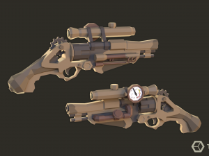 Steampunk Weapons LowPoly Pack 3D Model