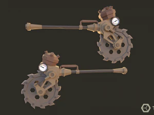 Steampunk Weapons LowPoly Pack 3D Model