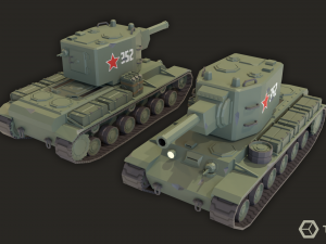 Tanks USSR WWII LowPoly Pack 3D Model