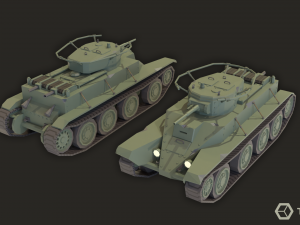 Tanks USSR WWII LowPoly Pack 3D Model