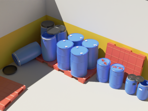 Industrial plastic barrels 3D Model