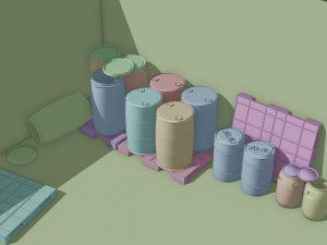 Industrial plastic barrels 3D मॉडल