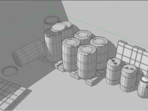 Industrial plastic barrels 3D Model