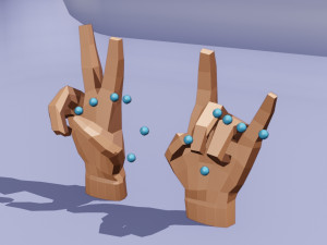Hand rigged 3D Модель
