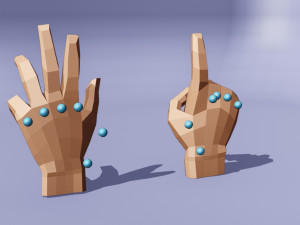 Hand rigged 3D Модель