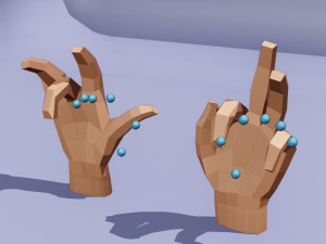 Hand rigged 3D Модель
