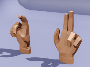 Hand rigged 3D Модель