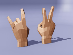 Hand rigged 3D Модель