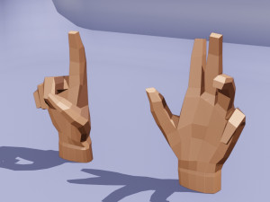 Hand rigged 3D Модель