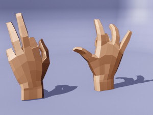 Hand rigged 3D Модель
