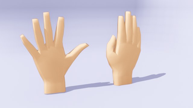 Hand rigged 3D Модель .c4d .max .obj .3ds .fbx .stl .blend 