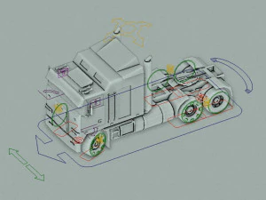 Semi truck Cabover 3D Model
