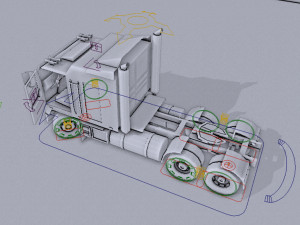 Semi truck Cabover 3D Model