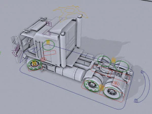 Semi truck Cabover 3D Model