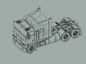 Semi truck Cabover 3D Model