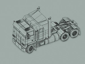Semi truck Cabover 3D Model