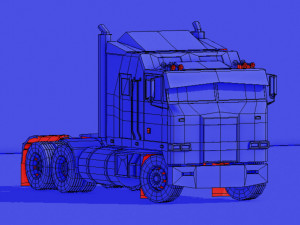 Semi truck Cabover 3D Model