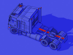 Semi truck Cabover 3D Model