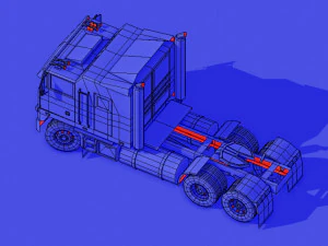 Semi truck Cabover 3D Model