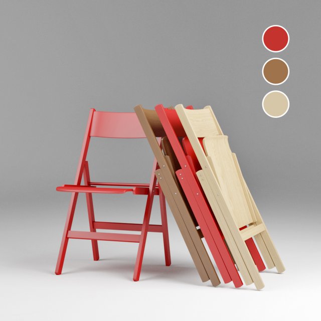 folding chair in the scandinavian style Modelo 3D .c4d .max .obj .3ds .fbx .stl .blend 