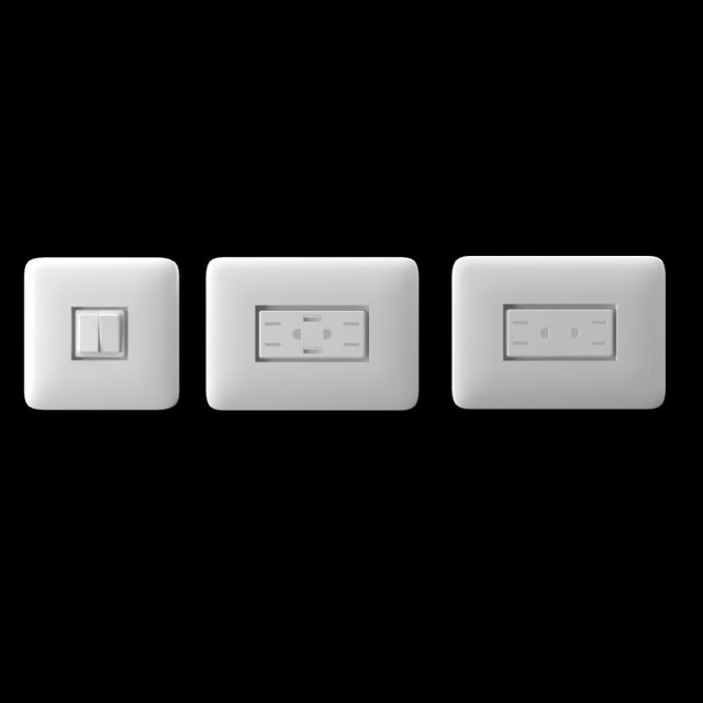 switch and socket Model 3D .c4d .max .obj .3ds .fbx .stl .blend 