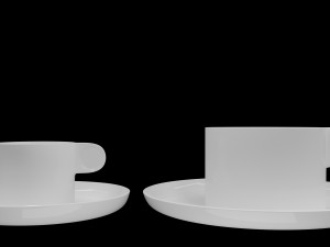 2 cups of coffe and 1 mug 3D Model