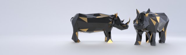 rhinocero Model 3D .c4d .max .obj .3ds .fbx .stl .blend 