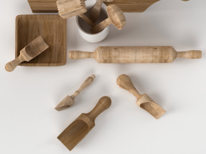 kitchen utensils-woody Modelo 3D
