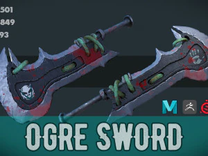 spada stilizzata dell'orco Modello 3D