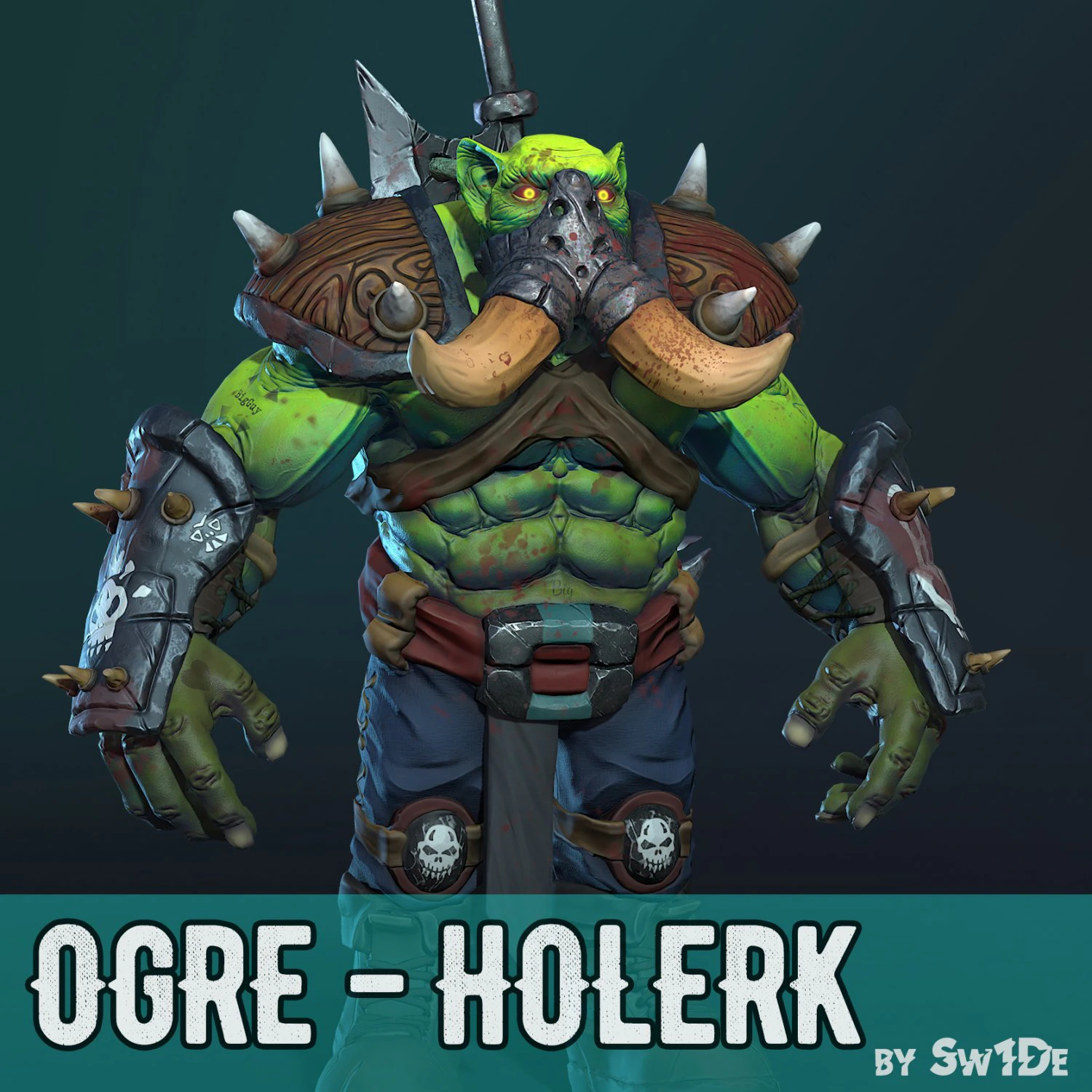 stylized ogre 3D Model .c4d .max .obj .3ds .fbx .stl .blend 