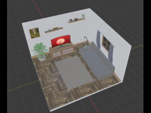 isometric living room 3D Model