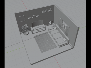 isometric living room 3D Модель