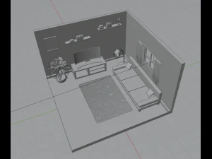isometric living room 3D Model