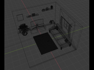 isometric living room 3D Модель