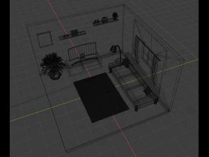 isometric living room 3D Model