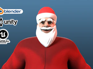 Cartoon Santa Claus Low-poly 3D Model