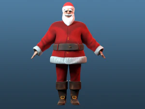Cartoon Santa Claus Low-poly 3D Model