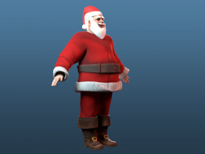 Cartoon Santa Claus Low-poly Modello 3D
