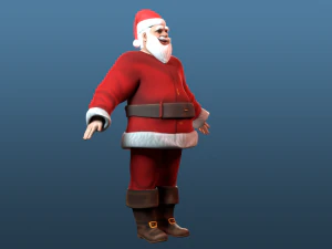 Cartoon Santa Claus Low-poly 3D Model